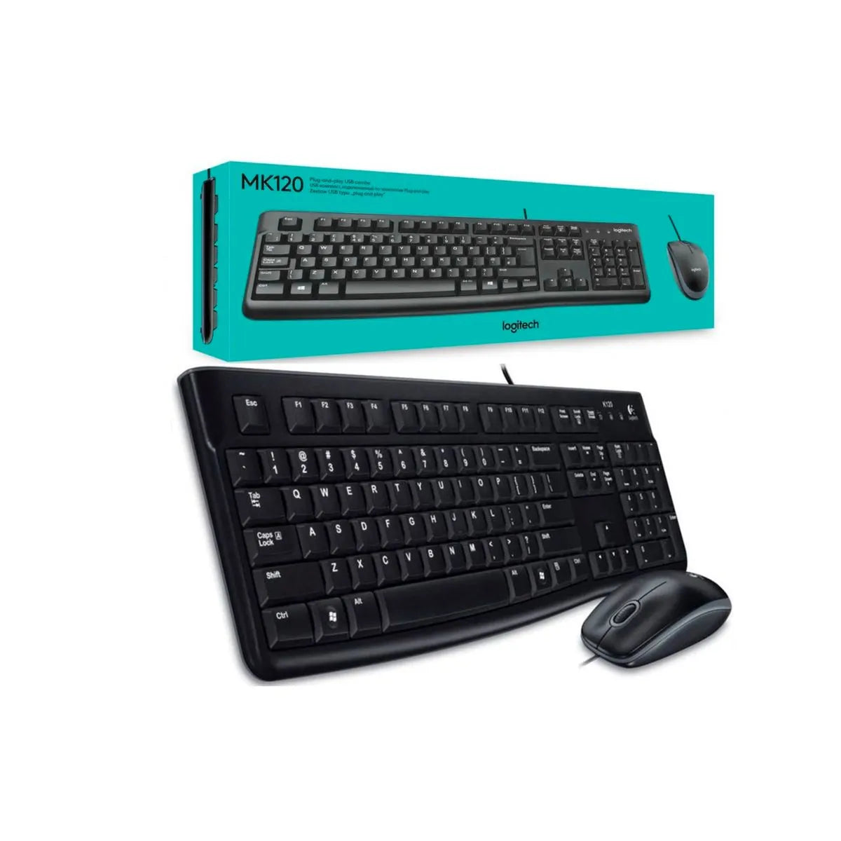 Combo Ratón y teclado Logitech Mk120 Usb