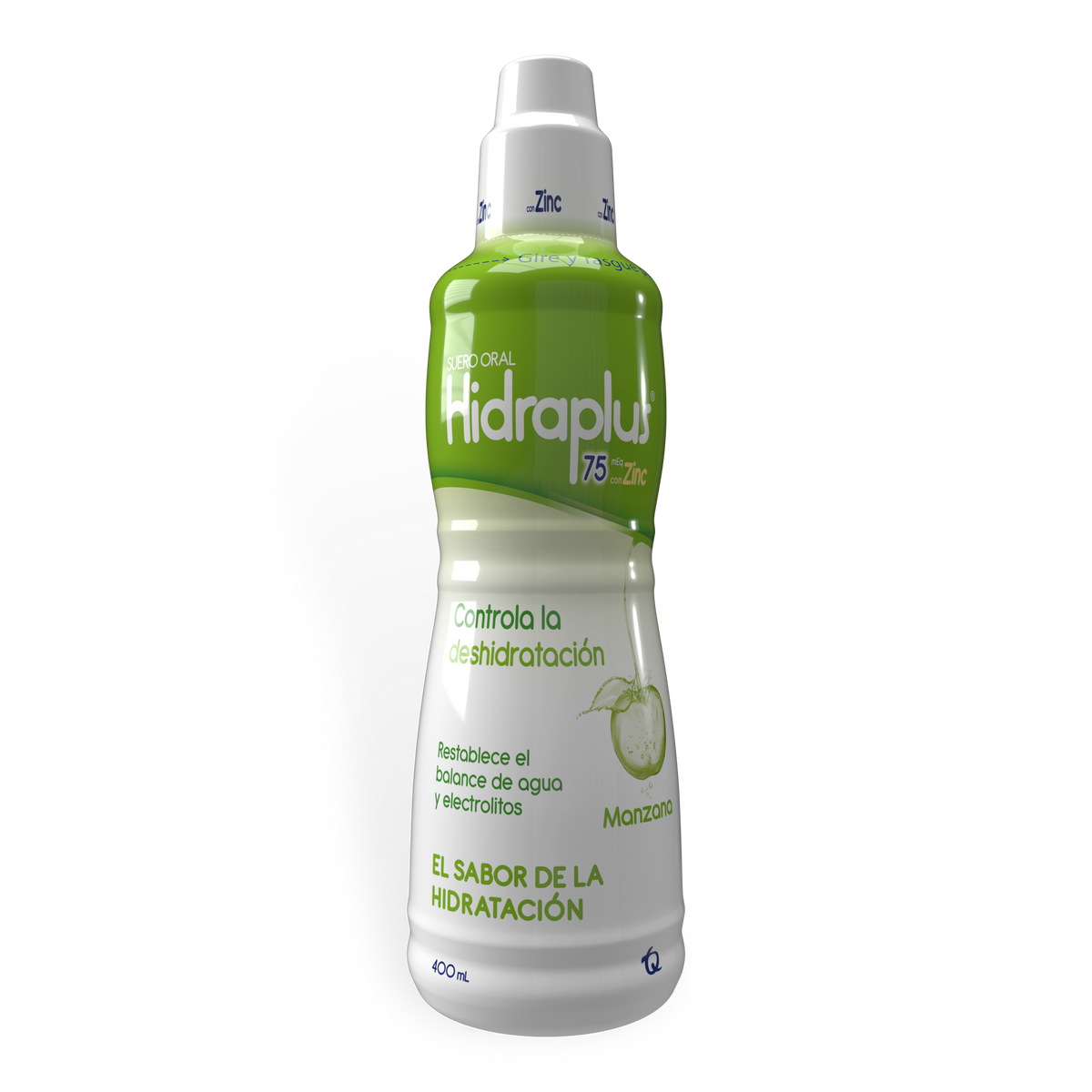 Hidraplus Suero Oral Zinc Sabor Manzana Frasco x 400 ml
