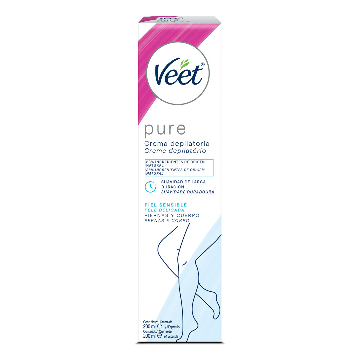 Crema Depilatoria Veet Piernas y Cuerpo Piel Sensible x 200 ml