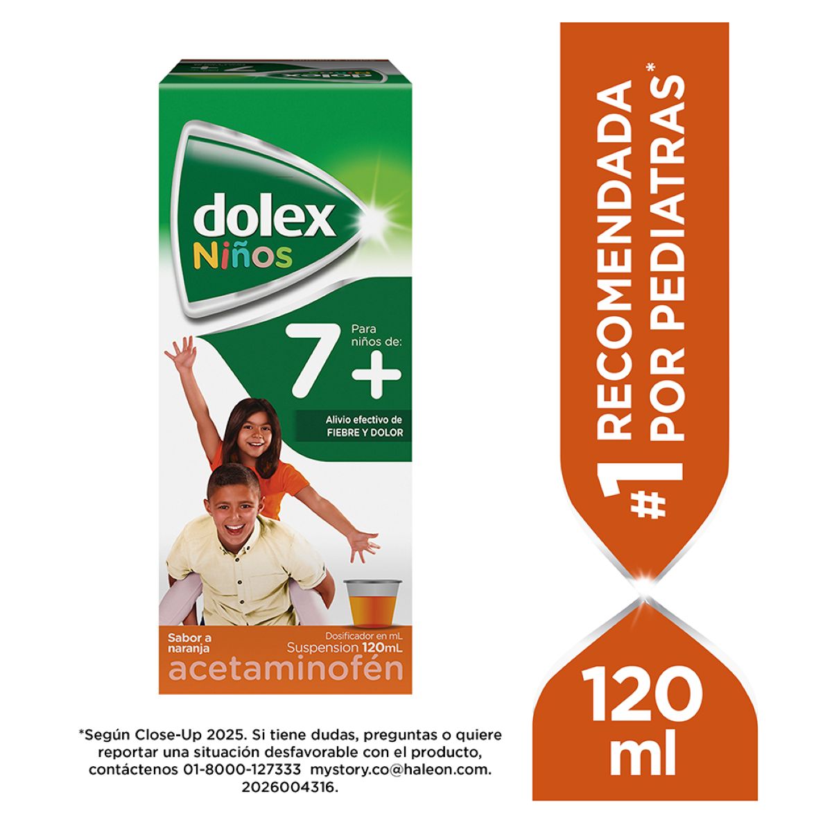 Dolex Niños 7+ Acetaminofén x 120 ml