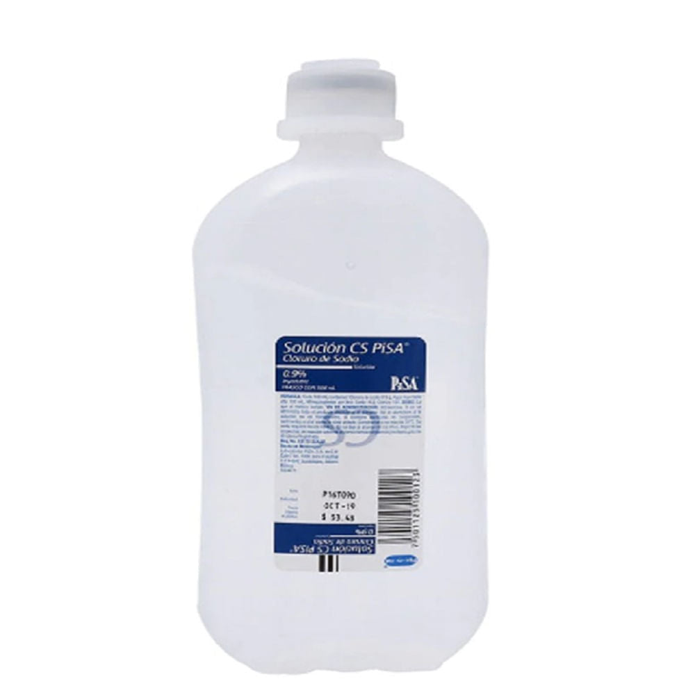 Suero Fisiológico Cloruro De Sodio 0.9% Pisa Frasco x 500 ml