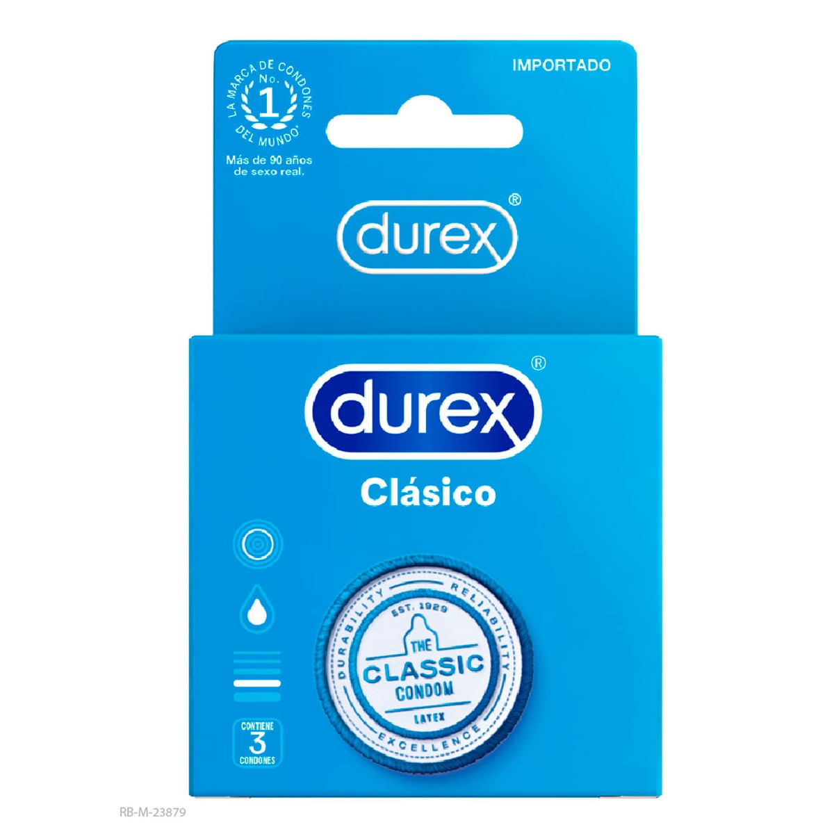 Condones Durex Clasicos x 3 und