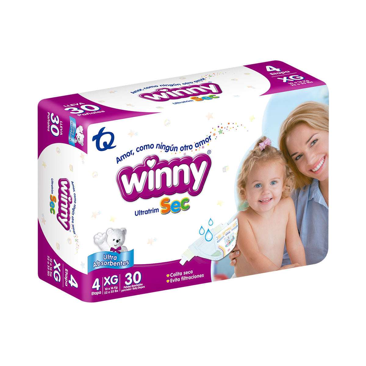 Pañales Winny Ultratrim Sec Etapa 4 XG x 30 und