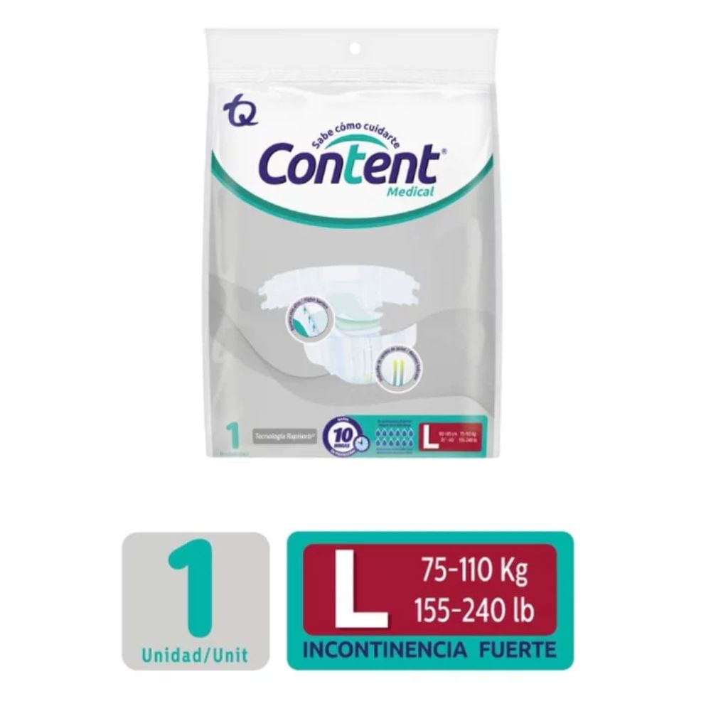 Pañal Para Adulto Content Medical Talla L Bolsa x 1 und