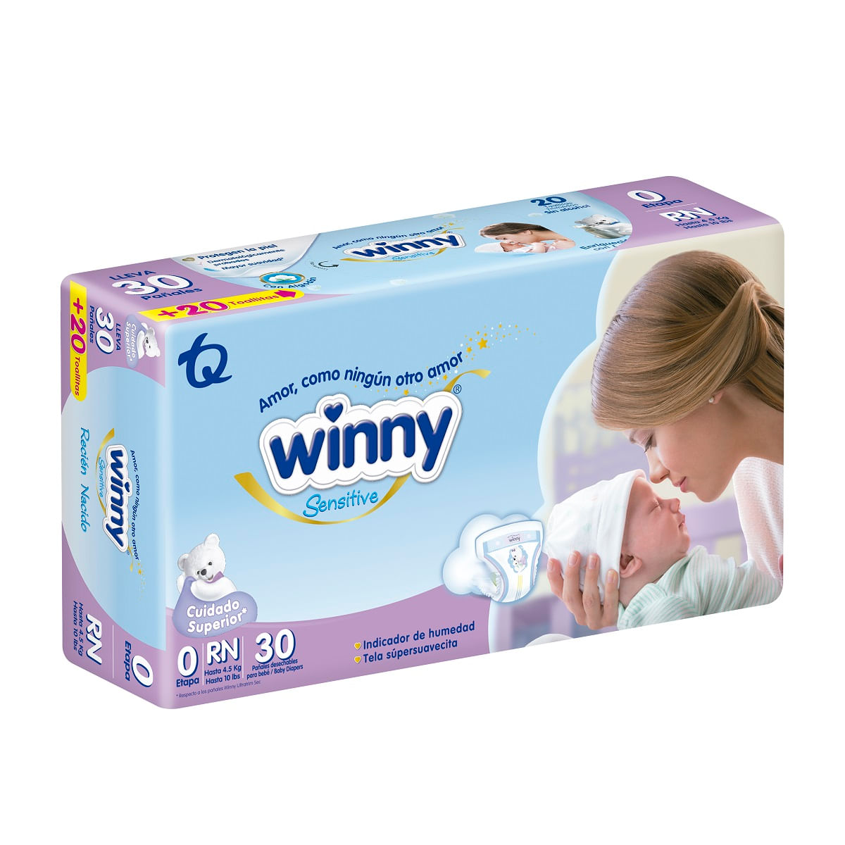PAÑAL WINNY SENSITIVE ETAPA 0/RN + TOALLITAS SKU19135