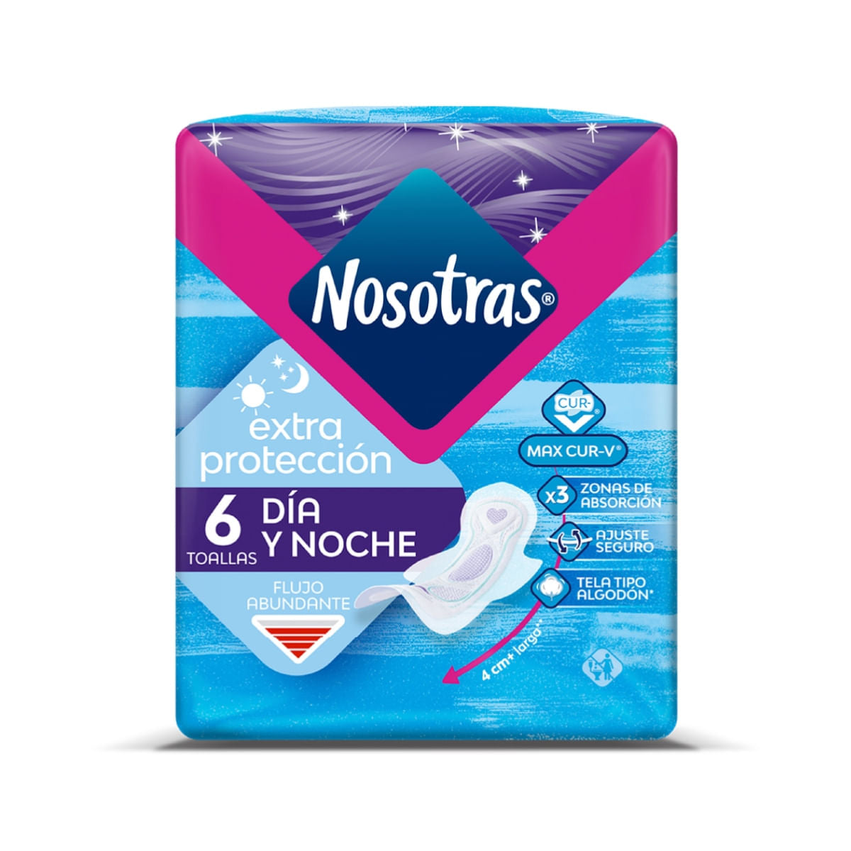 Toallas Higiénicas Nosotras Extraprotección Tela Paquete x 6 und