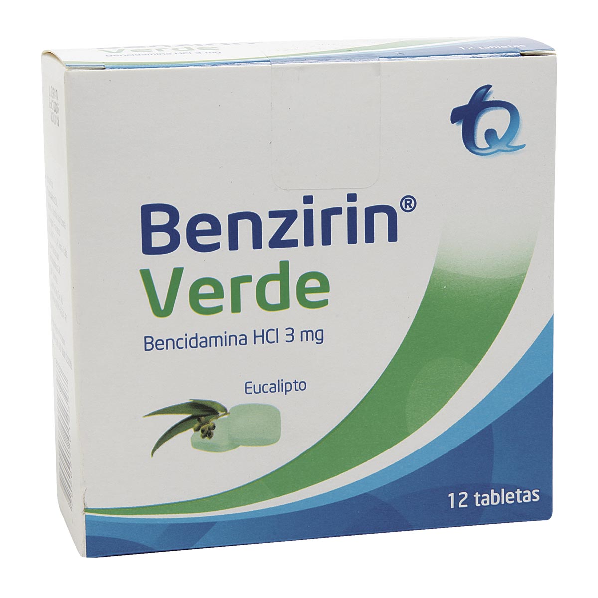 Benzirin Verde Bencidamina HCI 3 mg Tecnoquimicas Caja x 12 Tabletas