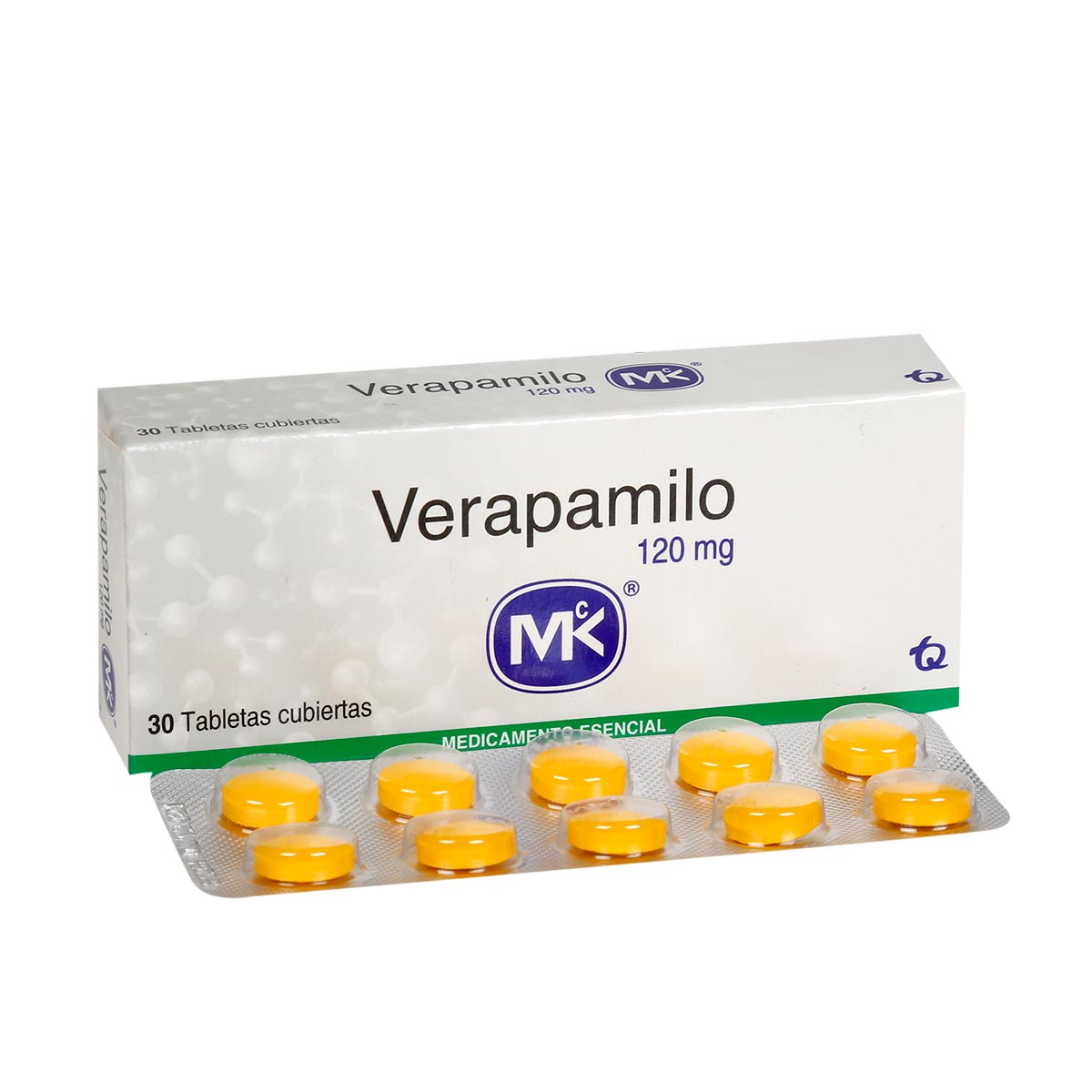 Verapamilo MK 120 mg Caja x 30 Tabletas