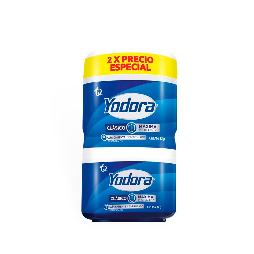 OFERTA DESODORANTE YODORA CREMA CLASICO POTE X 32 GRAMOS LLEVE 2 X PRECIO ESPECIAL SKU72288
