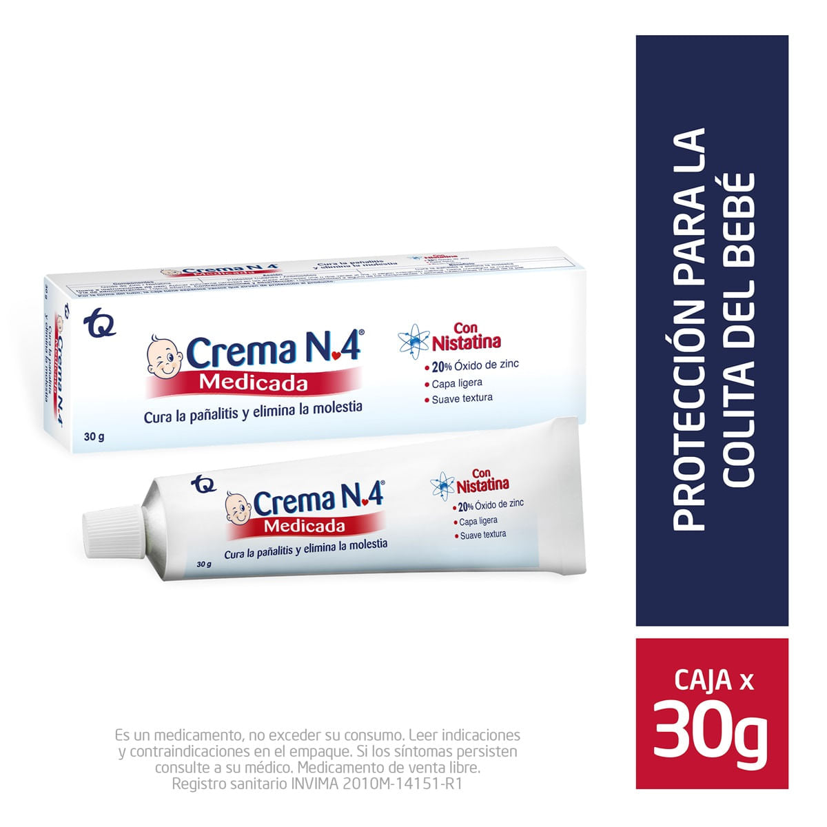 Crema Anti Pañalitis Crema N4 Medicada Con Nistatina x 30 gr