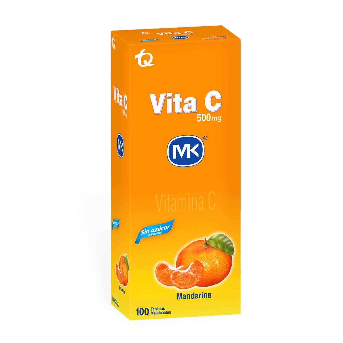 Vitamina C 500 mg MK Sabor A Mandarina Caja x 100 Tabletas