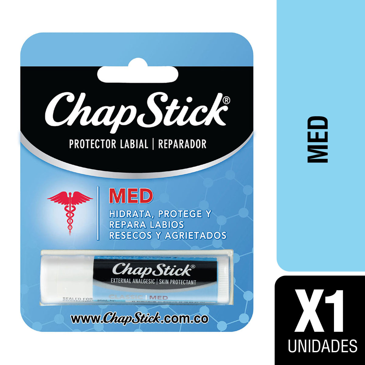 Chapstick MED, Hidrata Protege y repara labios X 1 und