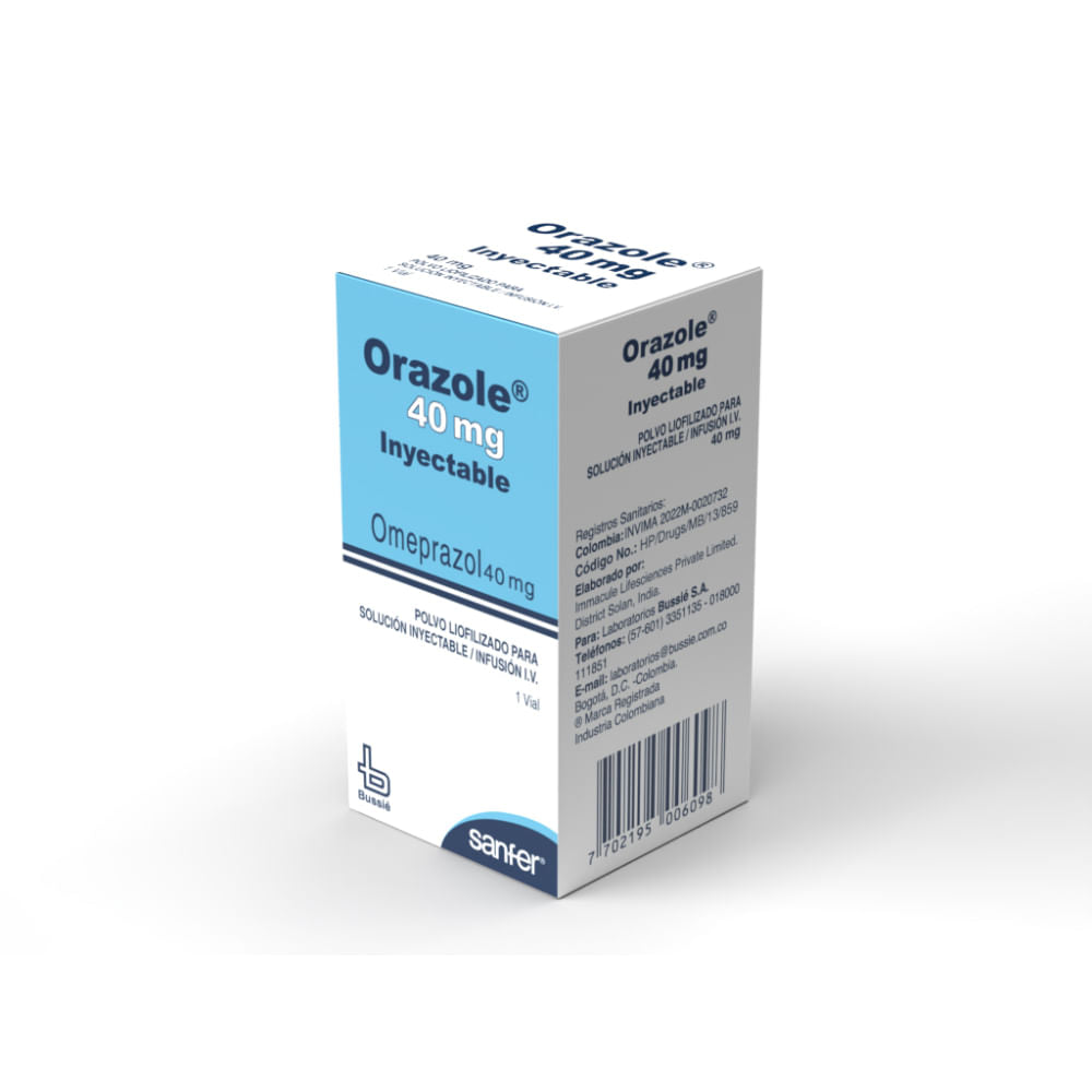 Orazole Omeprazol 40 mg Bussie Caja X 1 Ampolleta