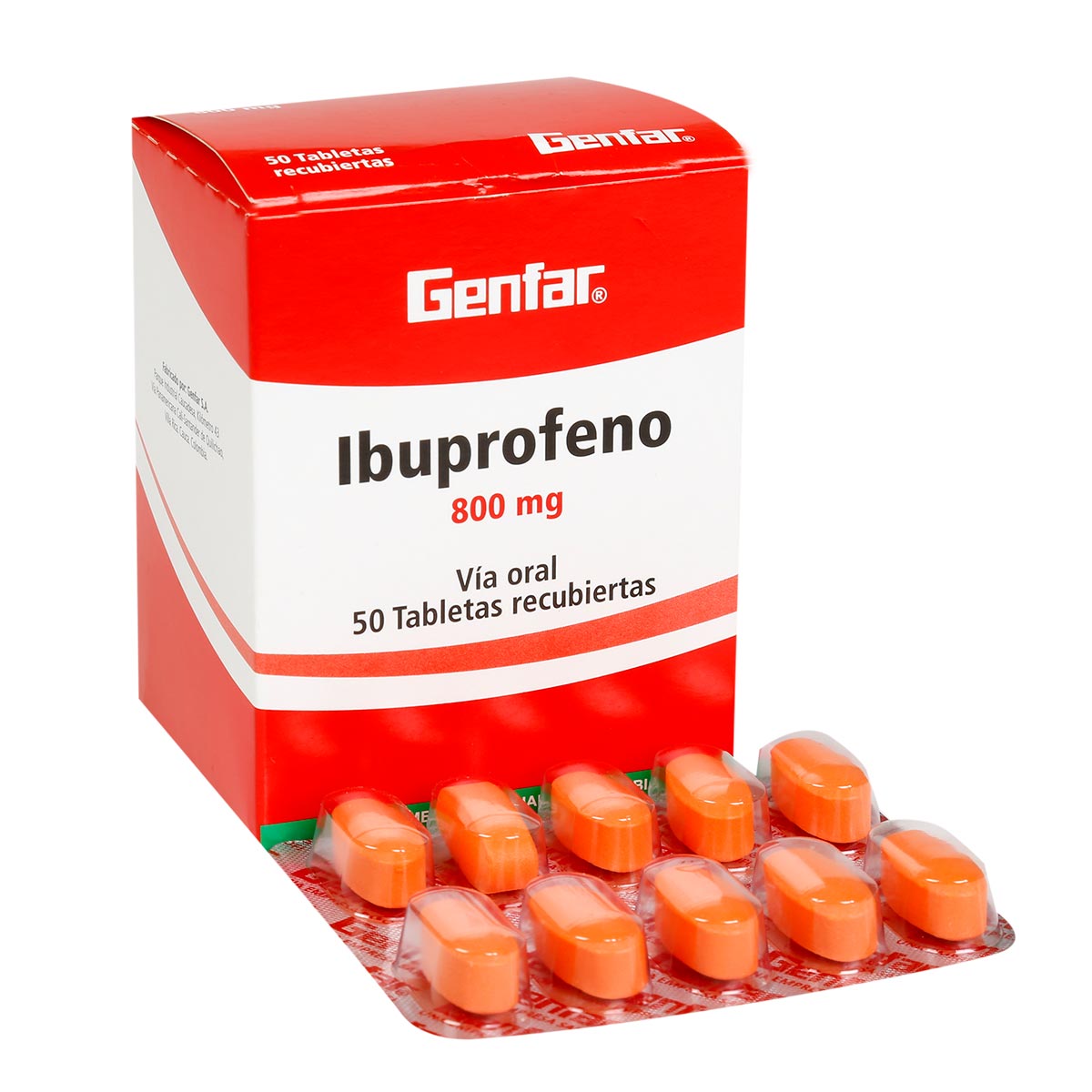 Ibuprofeno Genfar 800 mg Caja x 50 Tabletas