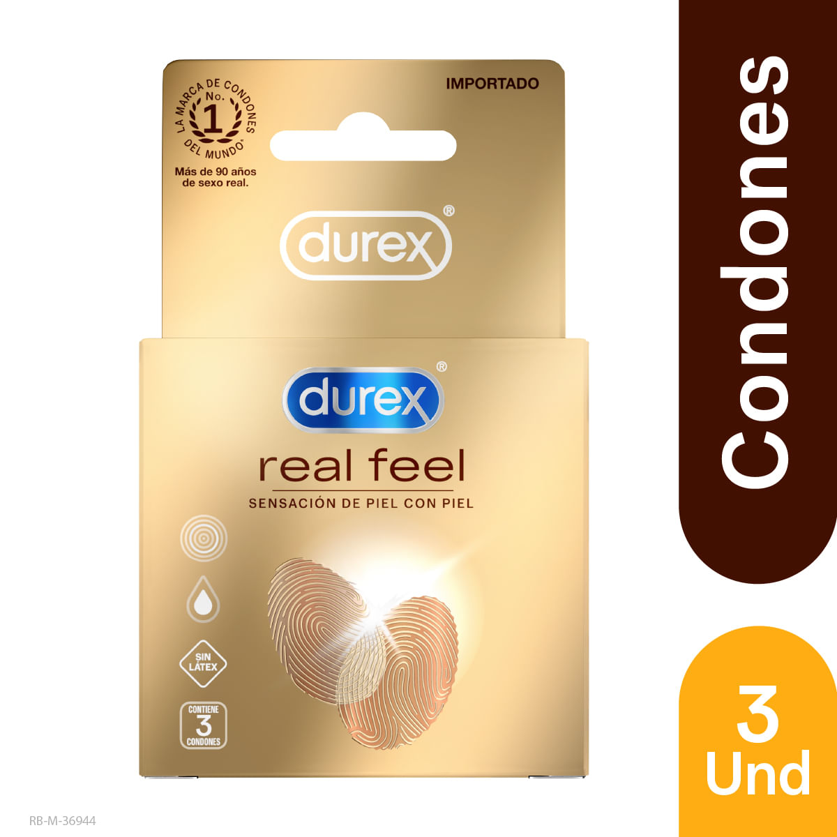 Condones Durex Real Feel Caja x 3 und