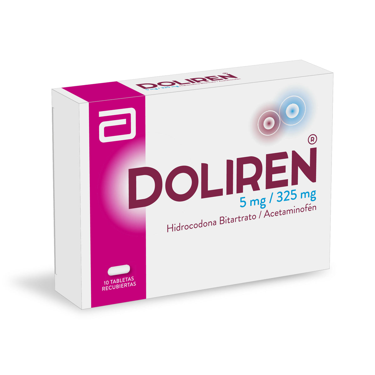 Doliren Hidrocodona Bitartrato + Acetaminofén 5mg/325mg Abbott Caja x 10 Tabletas