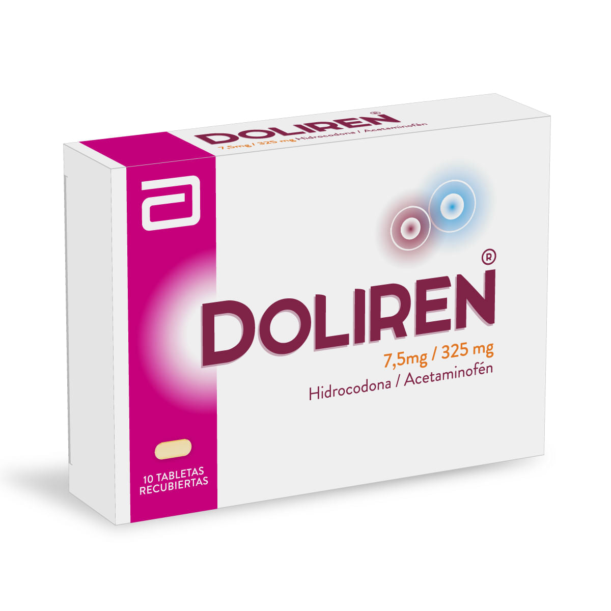 Doliren Hidrocodona + Acetaminofén 7.5mg/325mg Caja x 10 Tabletas