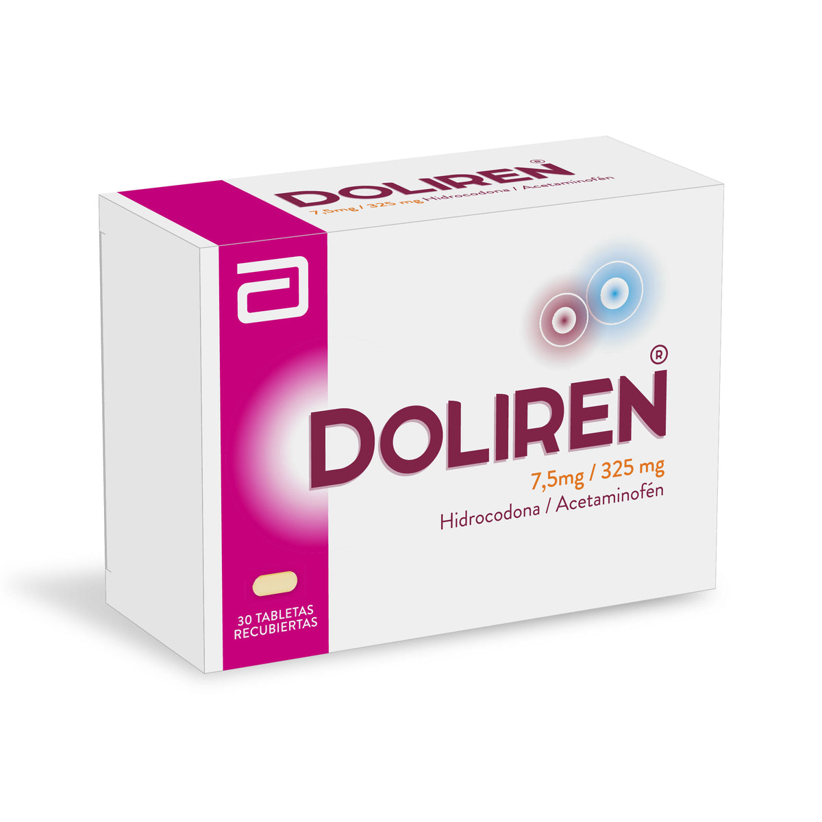 Doliren Hidrocodona Hidrocodona + Acetaminofén 7.5mg/325mg Abbott Caja x 30 Tabletas