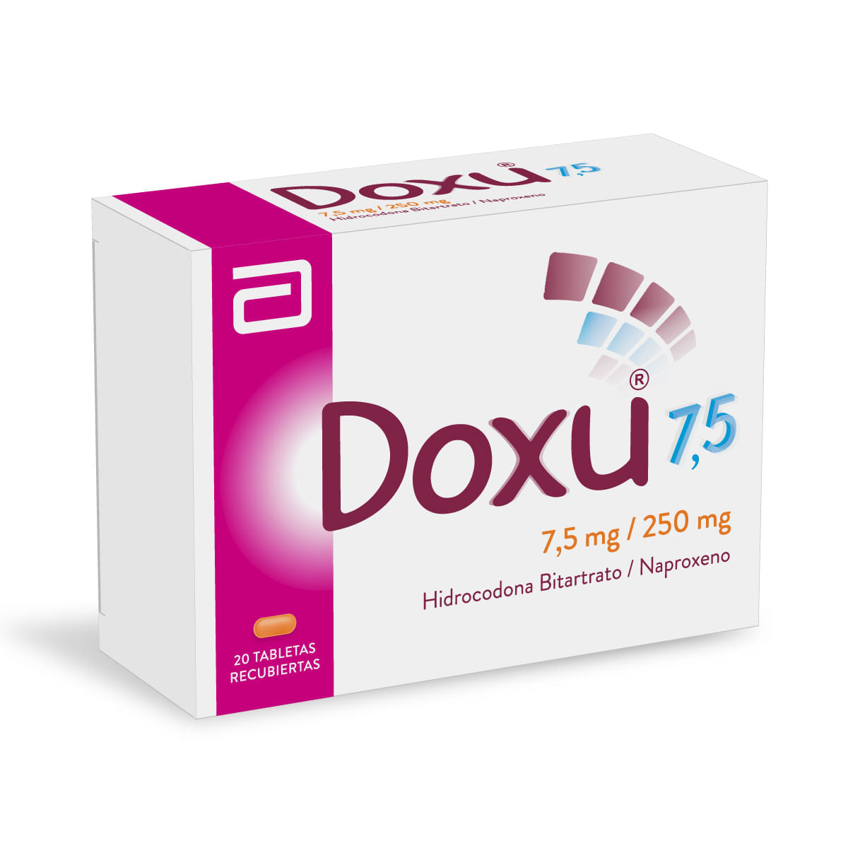 Doxu Hidrocodona Bitartrato + Naproxeno 7.5mg/250mg Abbott Caja x 20 Tabletas