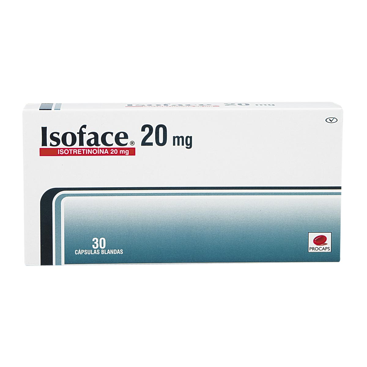 Isoface Isotretinoína 20 mg Procaps Caja x 30 Cápsulas