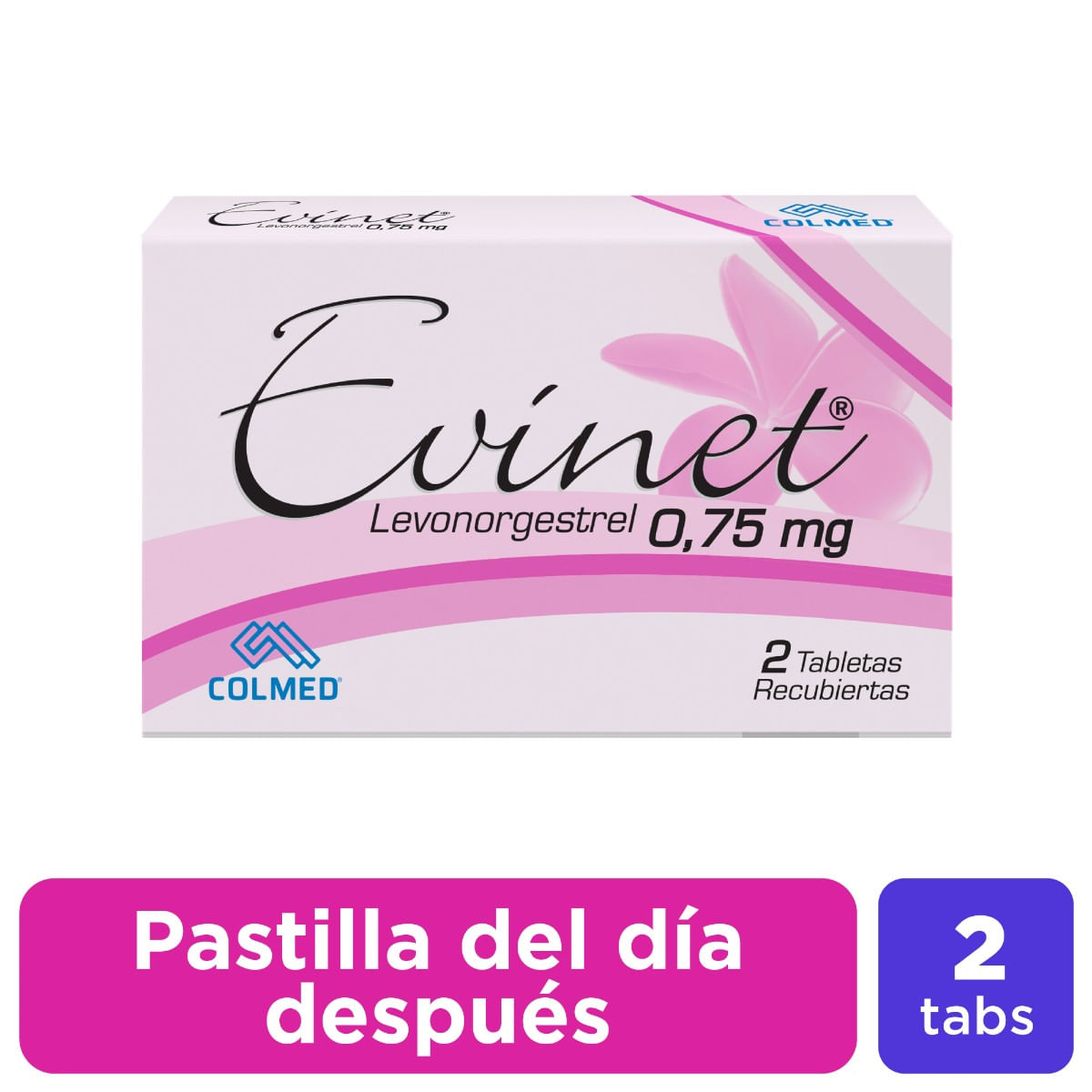 Evinet Levonorgestrel 0,75Mg Colmed International Caja x2 Tabletas