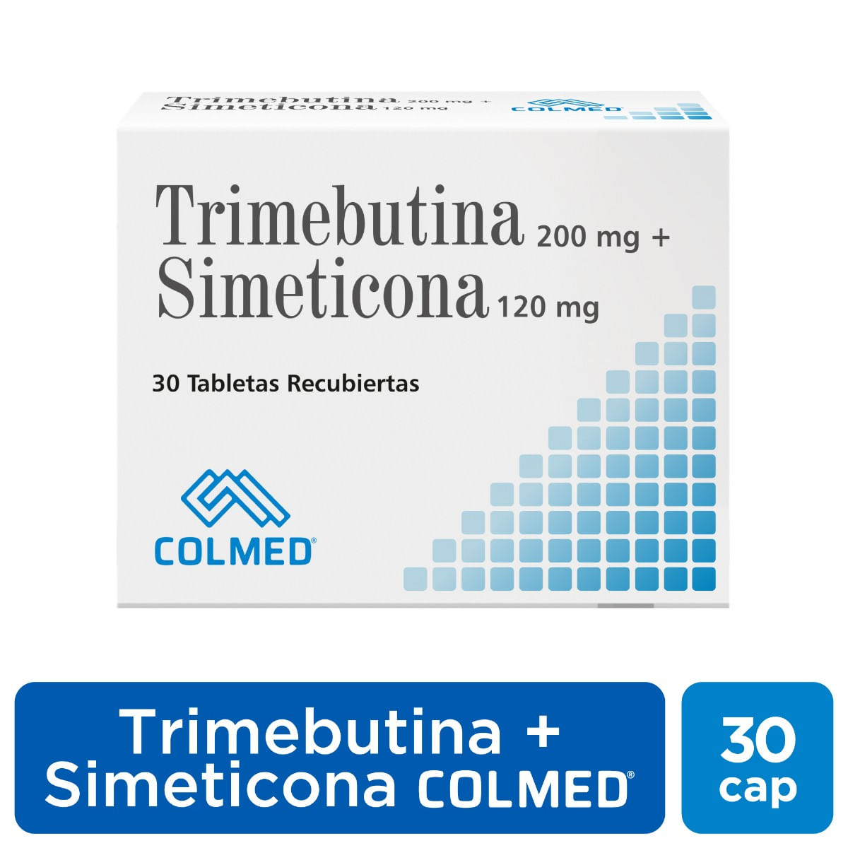 Trimebutina + Simeticona Colmed 200mg/120mg Caja x 30 Tabletas