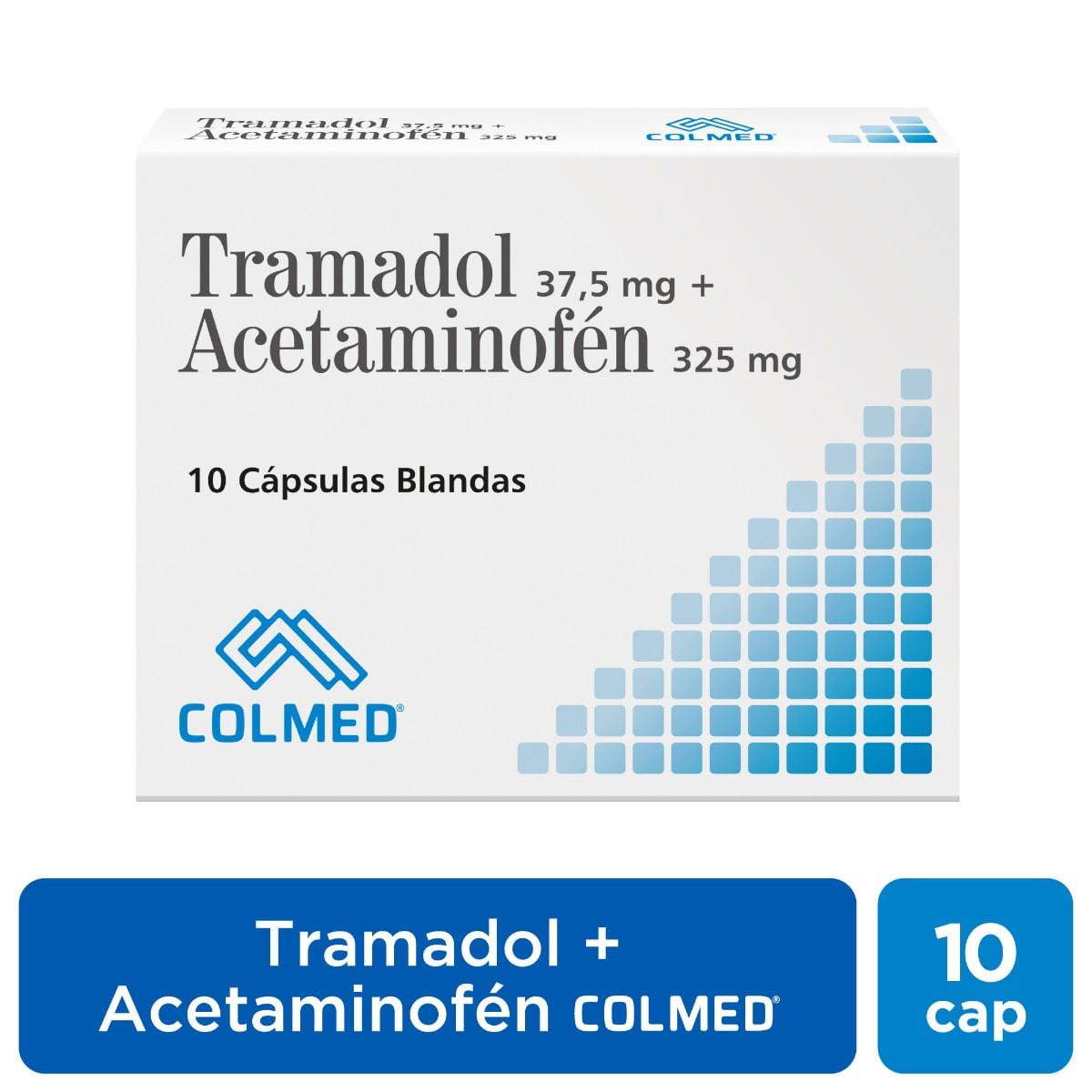 Tramadol + Acetaminofén 37.5mg/325 mg Colmed Caja x 10 Cápsulas