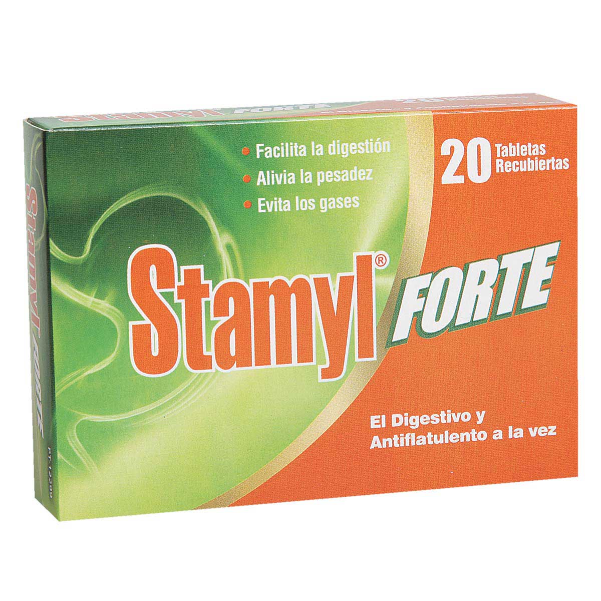 Stamyl Forte Pancreatina + Simeticona 300mg/100mg Farma de Colombia Caja x 20 Tabletas