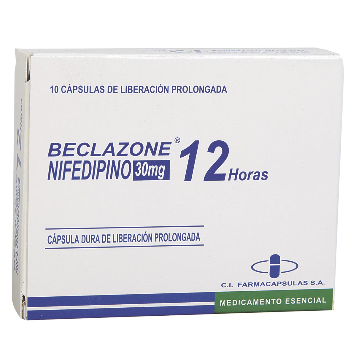 Beclazone Nifedipina 30 mg Novamed Caja x 10 Cápsulas