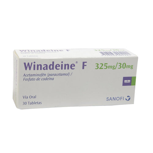 Acetaminofen + Codeina 325mg/30mg Winadeine F Eurofarma Caja x 30 Tabletas