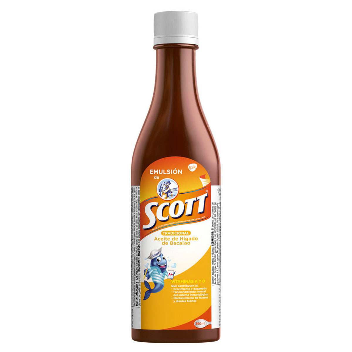 Emulsión de Scott Vitamina A + D3 Haleon Tradicional x 360 ml