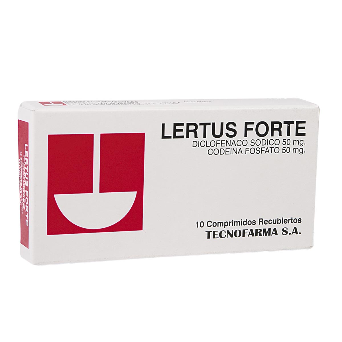 Lertus Forte Diclofenalco Sódico + Codeína Fosfato 50mg/50mg Adium Caja x 10 Comprimidos