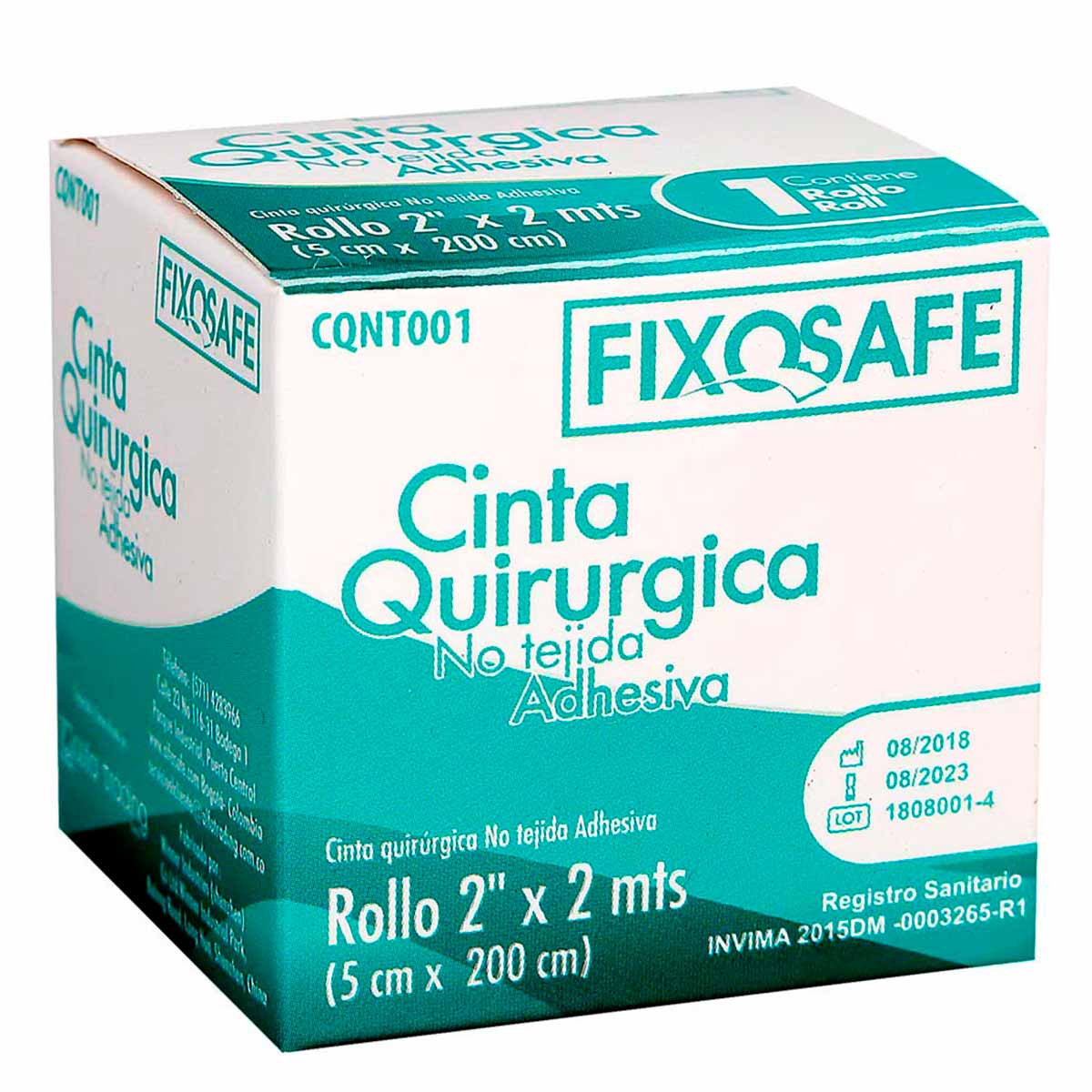 CINTA QUIRURGICA NO TEJIDA FIXOSAFE 2 X 2 MTS SKU115628