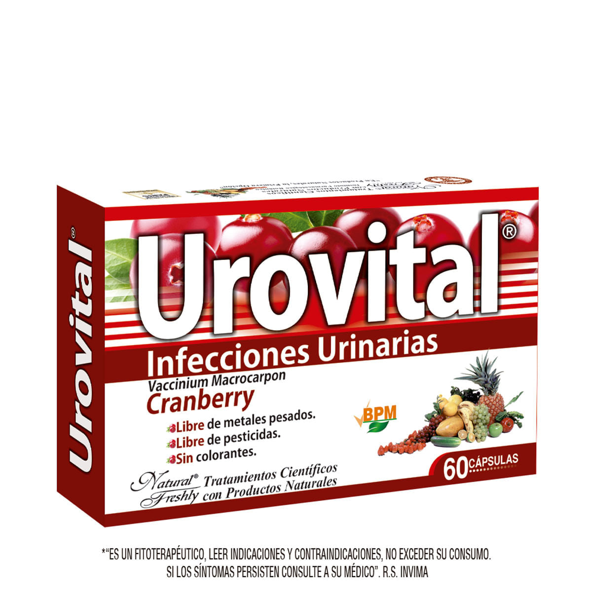 Urovital Cranberry Natural Freshly Caja x 60 Cápsulas