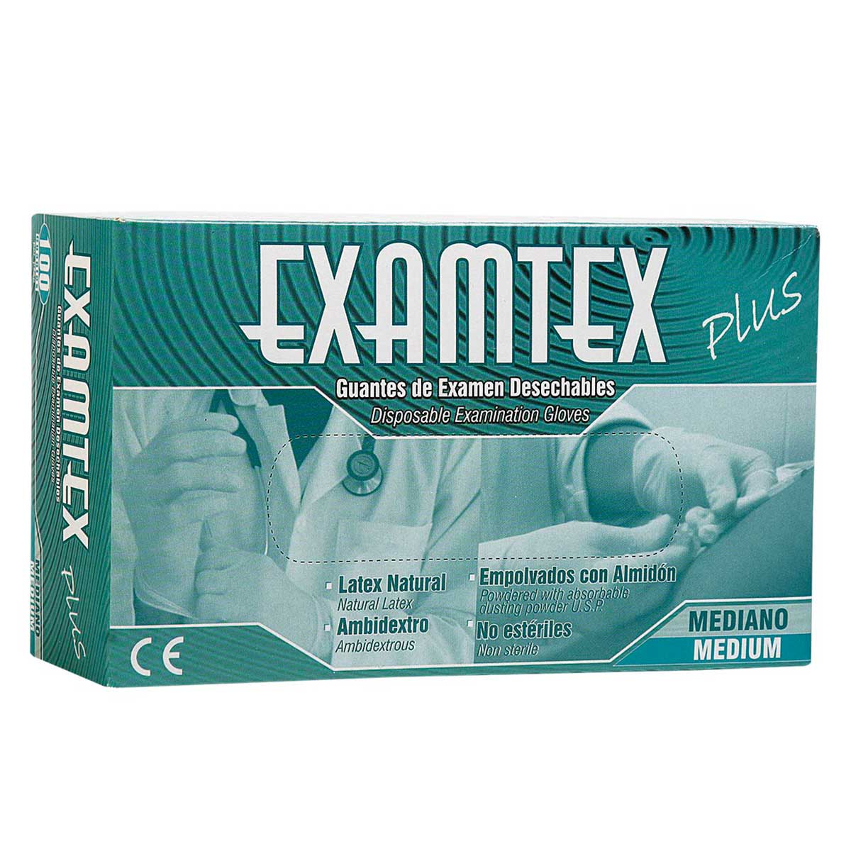 Guante De Latex Examtex Para Examen Talla M x 100 und