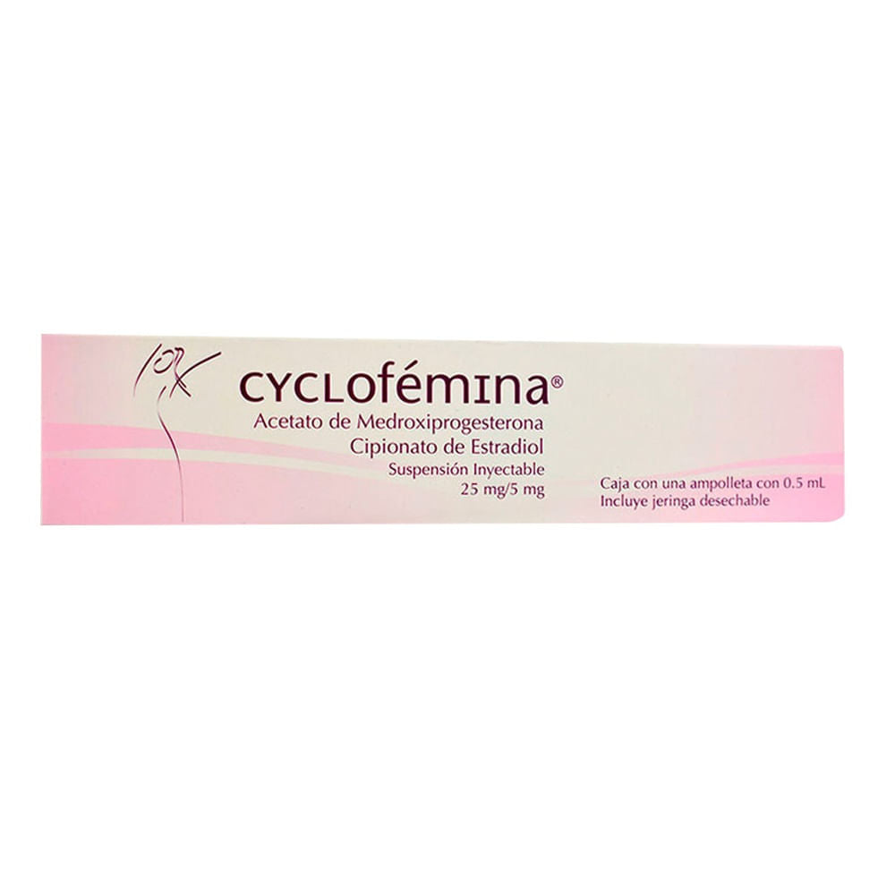 Cyclofémina Estradiol + Medroxiprogesterona 25mg/5mg Ortix Caja x 1 Ampolla