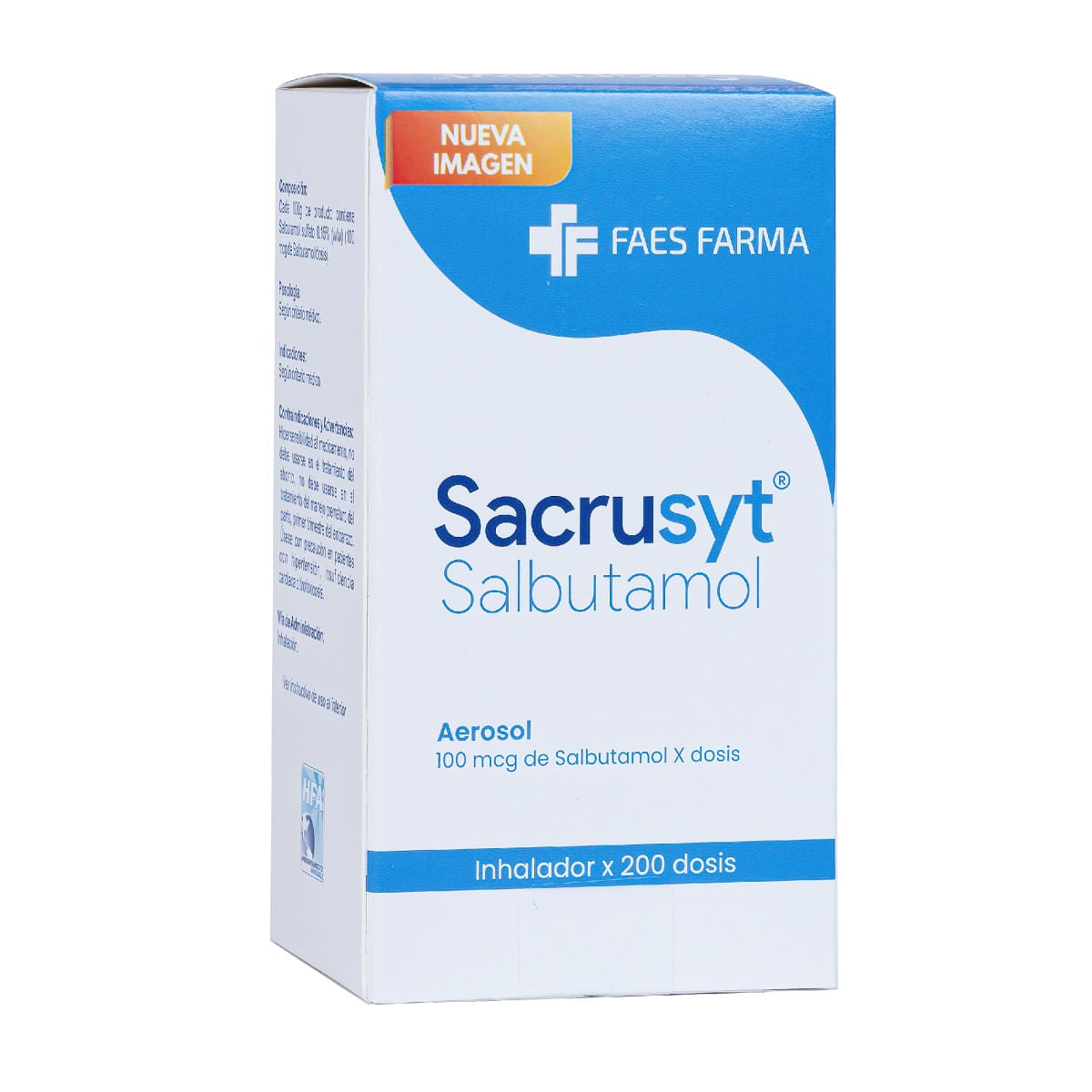 Sacrusyt Salbutamol 100 mcg Inhalador Faes Farma x 200 dosis