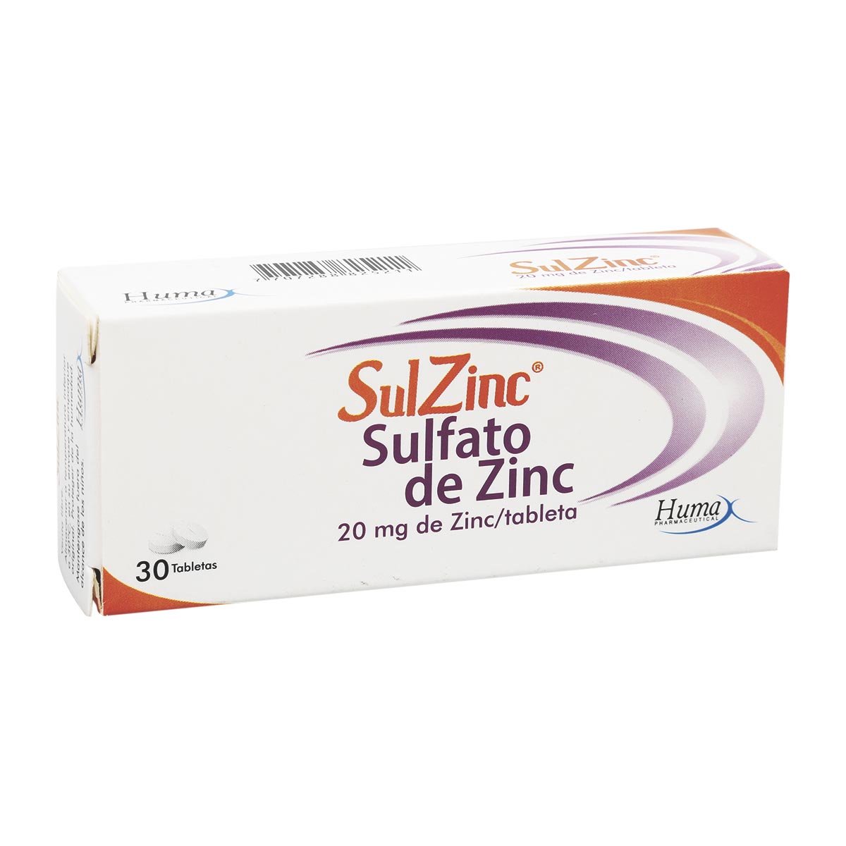 Sulfato De Zinc Sulzinc 20 mg Caja x 30 Tabletas