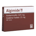 Algimide Acetaminofen + Codeina de Fosfato 325mg/15mg Siegfried x 10 Tabletas
