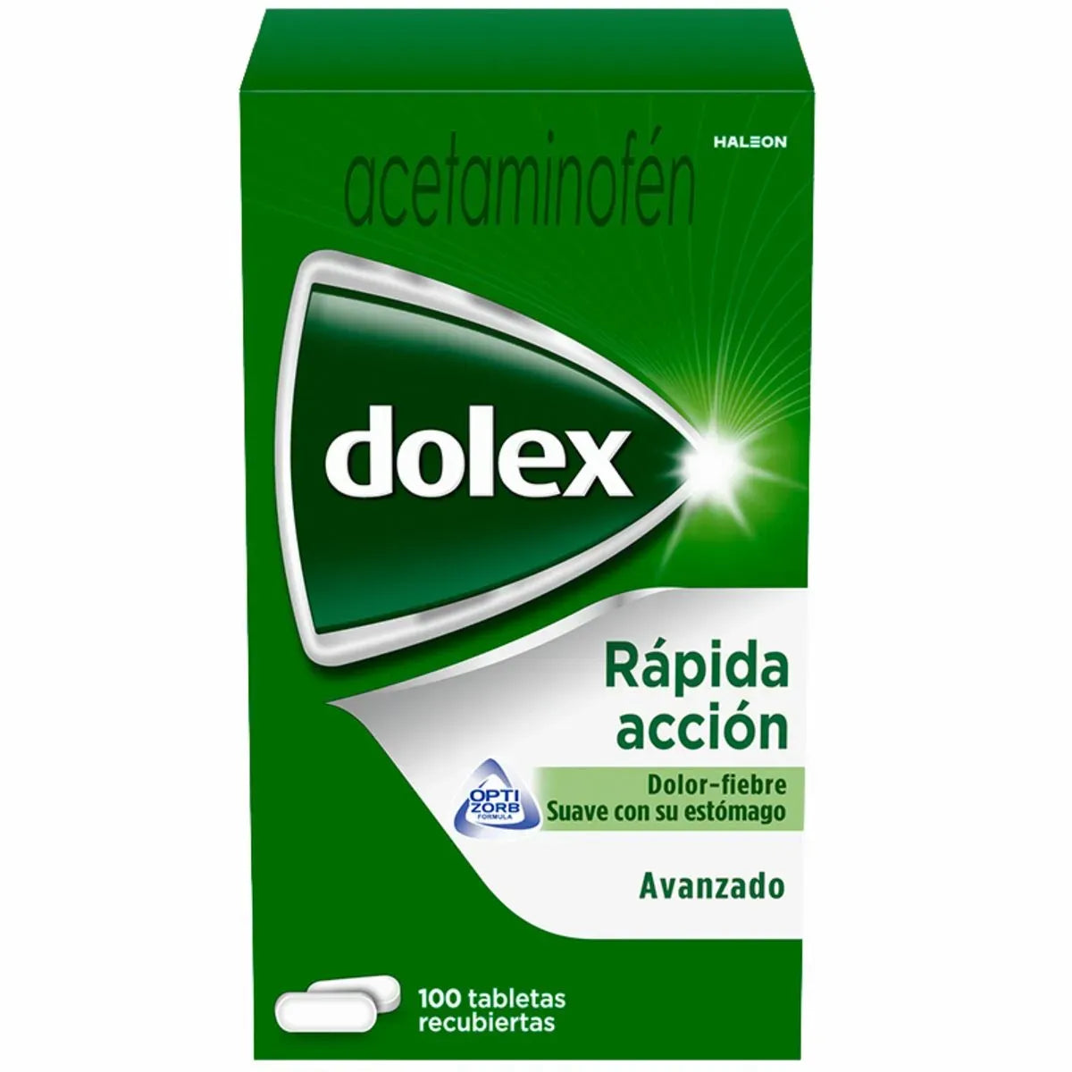 Dolex Rápida Acción Acetaminofén 500 mg Caja x 100 Tabletas
