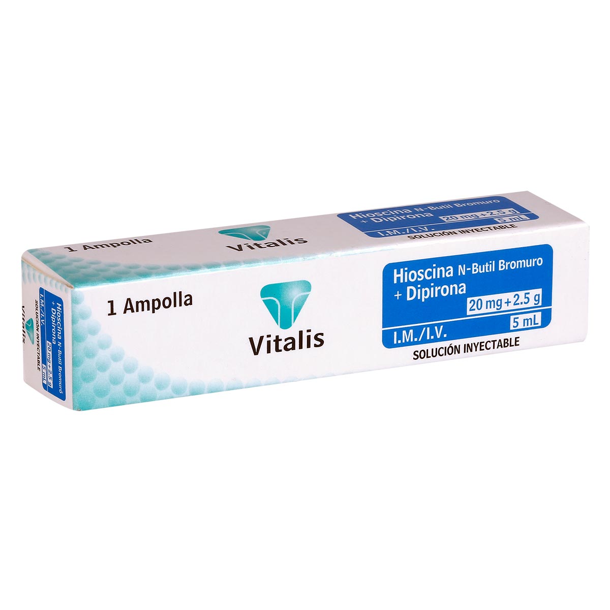 Hioscina + Dipirona 20mg+2.5g/5ml VItalis Caja x 1 Ampolla