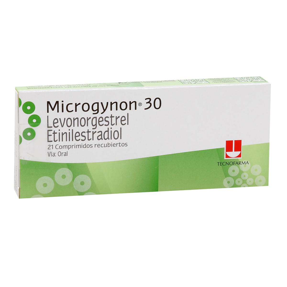 Microgynon 30 Levonorgestrel + Etinilestradiol 0.15mg/0.03mg Tecnofarma Caja x 21 Grageas