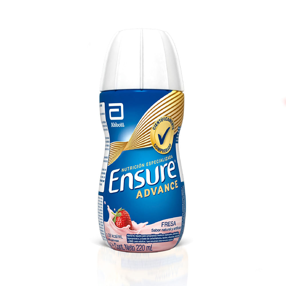 Ensure Advance Fresa Con Proteina + HMB Liquido x 220 ml