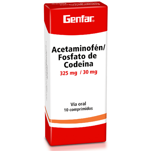 Acetaminofén + Fosfato de Codeina Genfar 325/30mg Caja x 10 Comprimidos