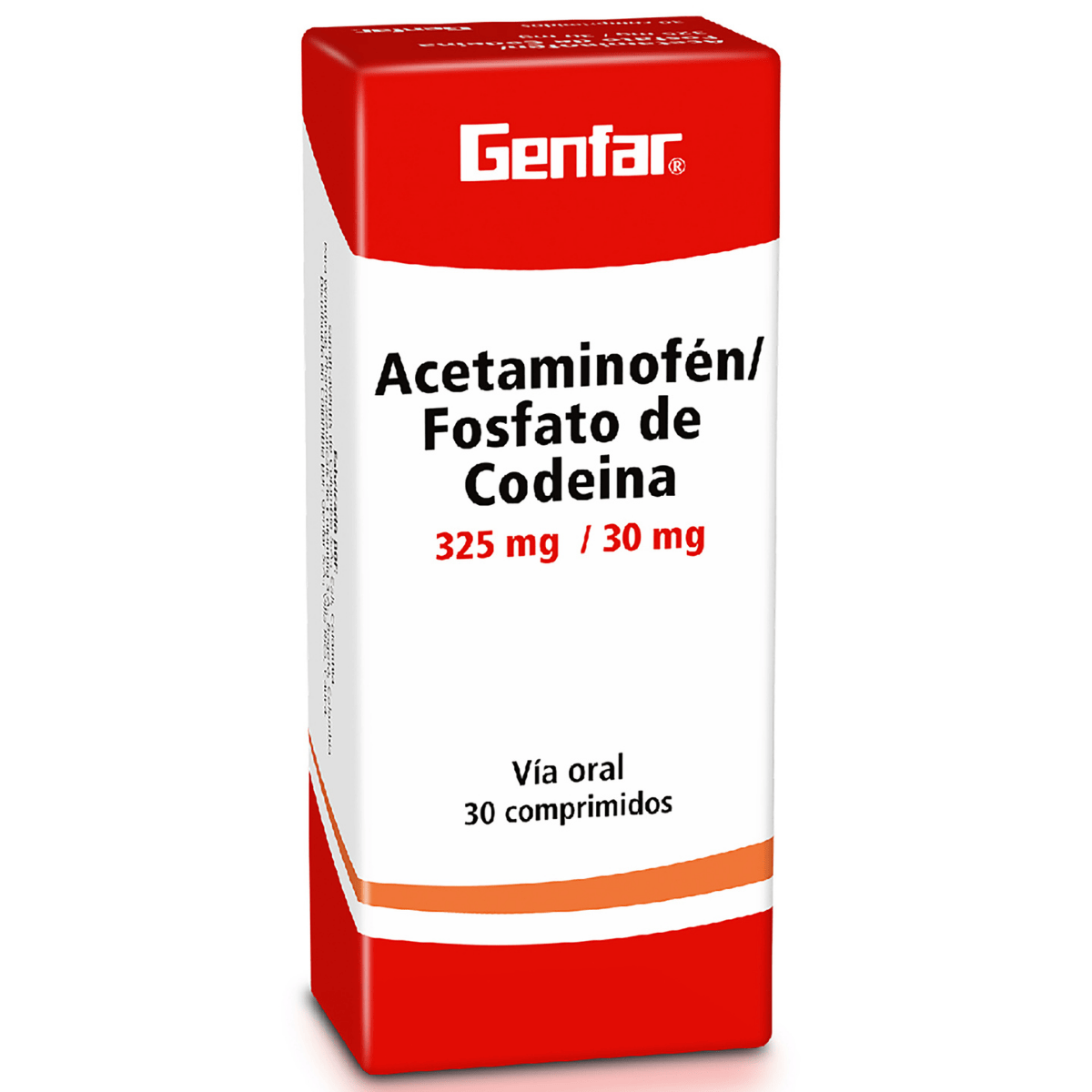 Acetaminofén + Fosfato de Codeina Genfar 325/30mg Caja x 30 Comprimidos