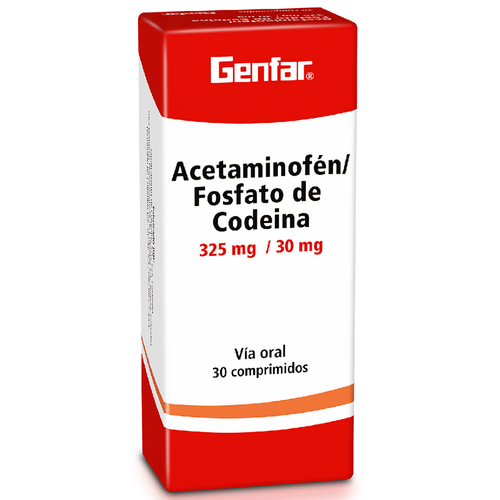 Acetaminofén + Fosfato de Codeina Genfar 325/30mg Caja x 30 Comprimidos