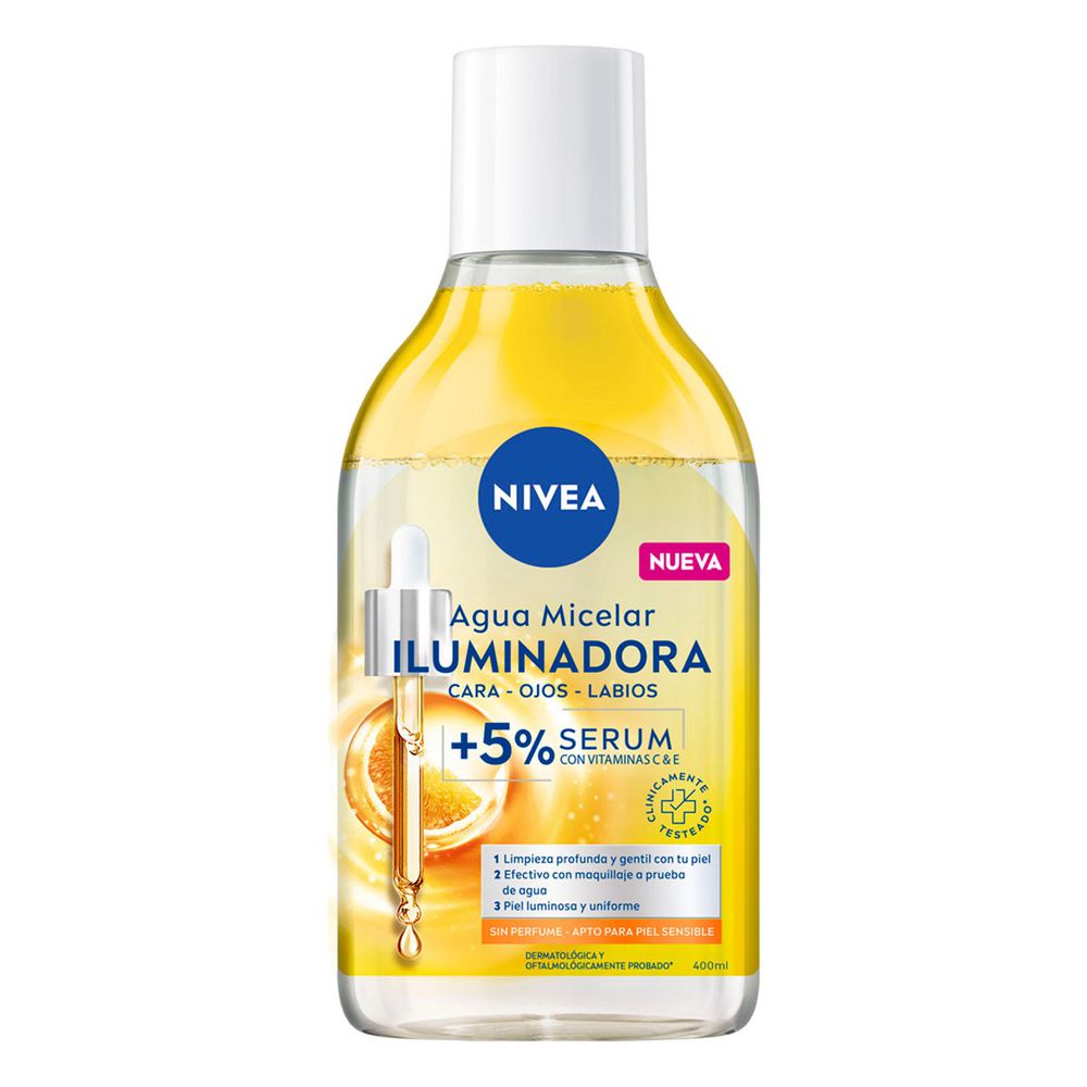 Agua Micelar Nivea Iluminadora Serum X 400ml