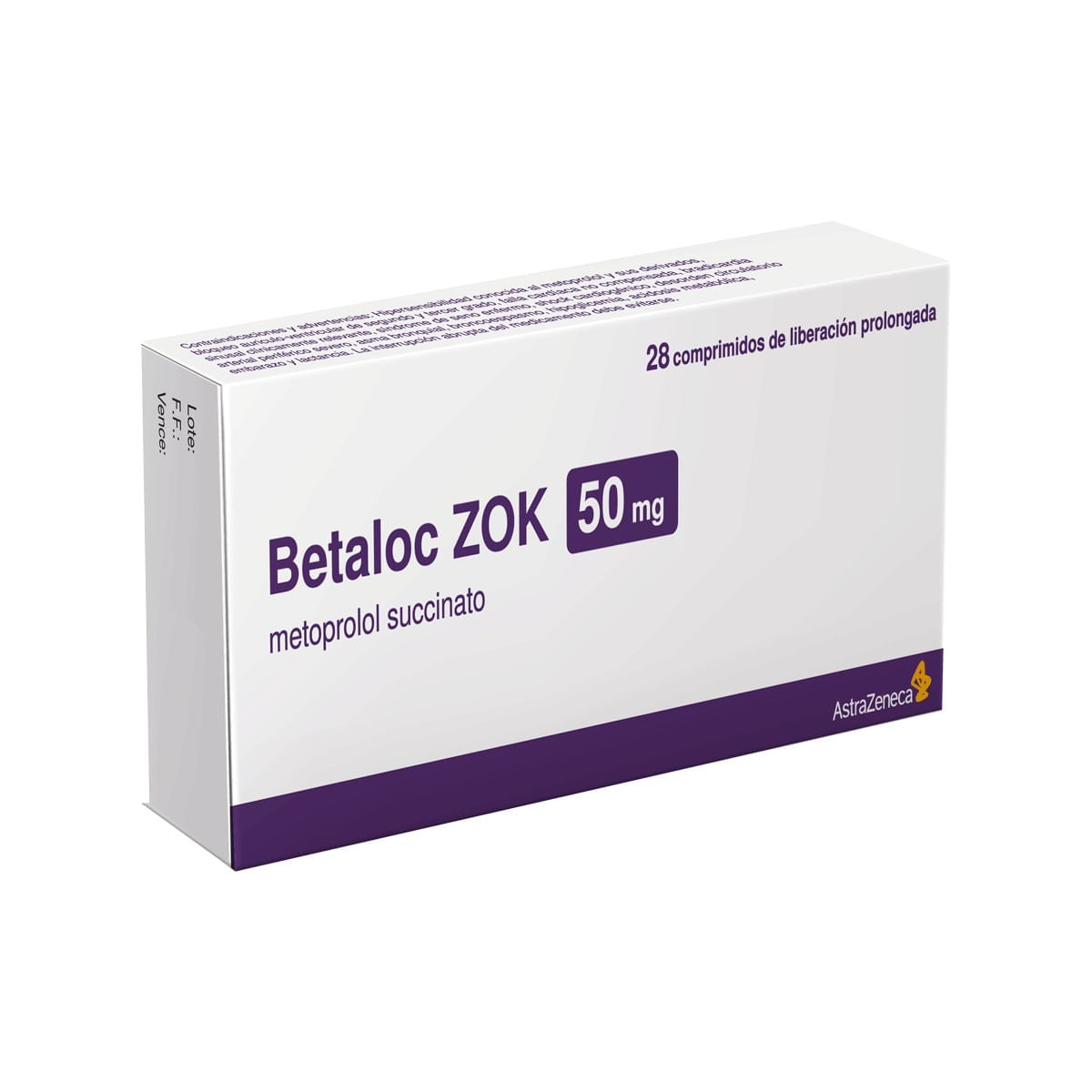 Betaloc Zok Metoprol Succinato 50 mg Astrazeneca Caja x 30 Tabletas