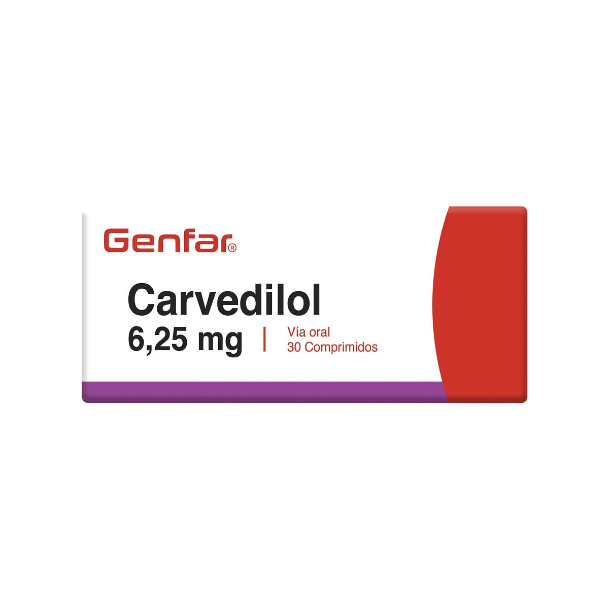 Carvedilol Genfar 6.25Mg Comprimidos Caja X30Com.