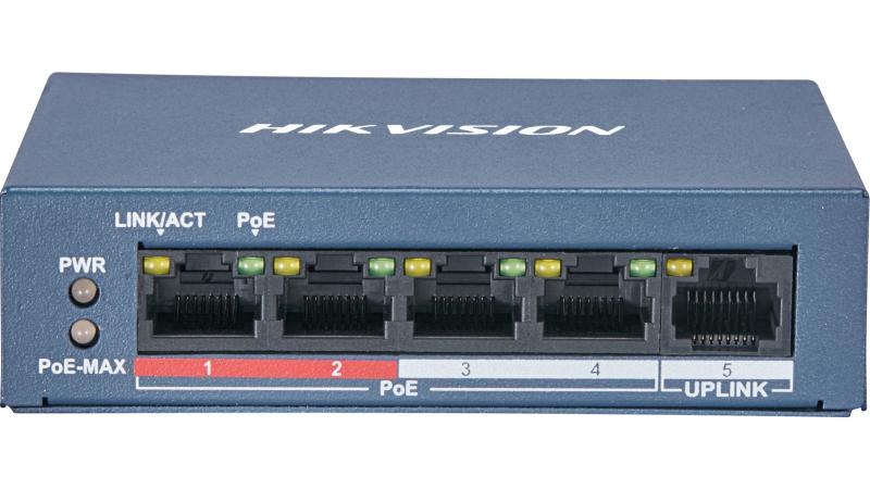 Switch 4 puertos 10/100M PoE Hikvision